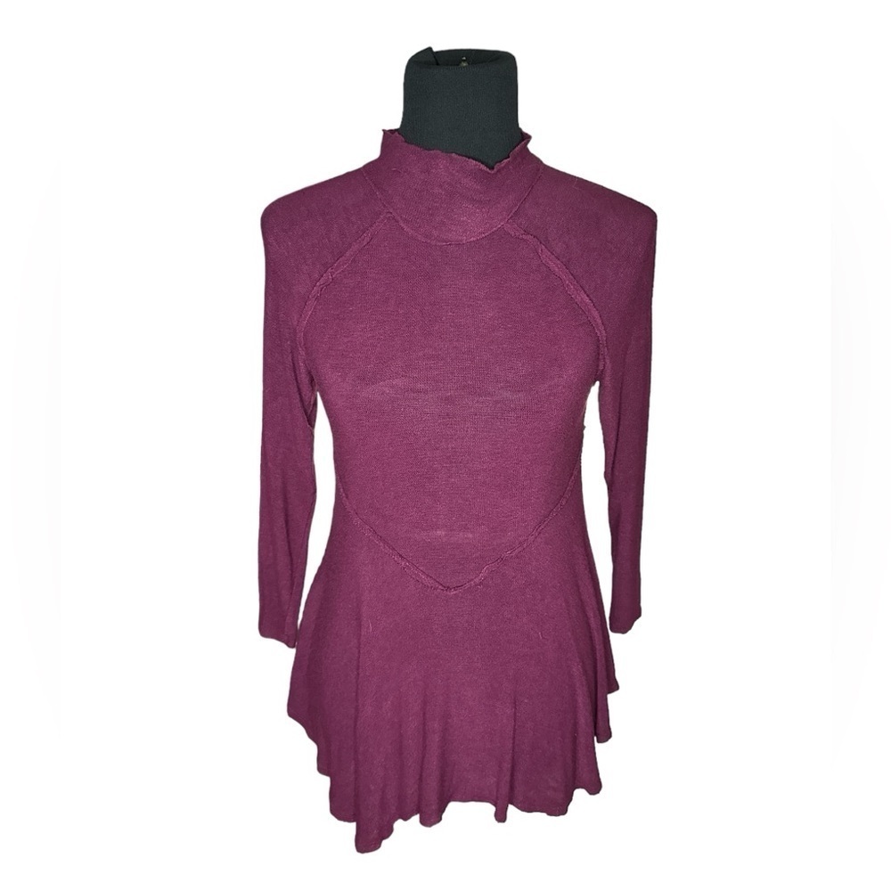 Free People Mock Turtleneck Asymmetrical Tunic Top